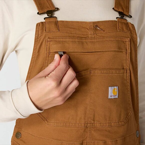 NWT Carhartt Loose Fit Brown Overalls Size Med - Picture 5 of 12
